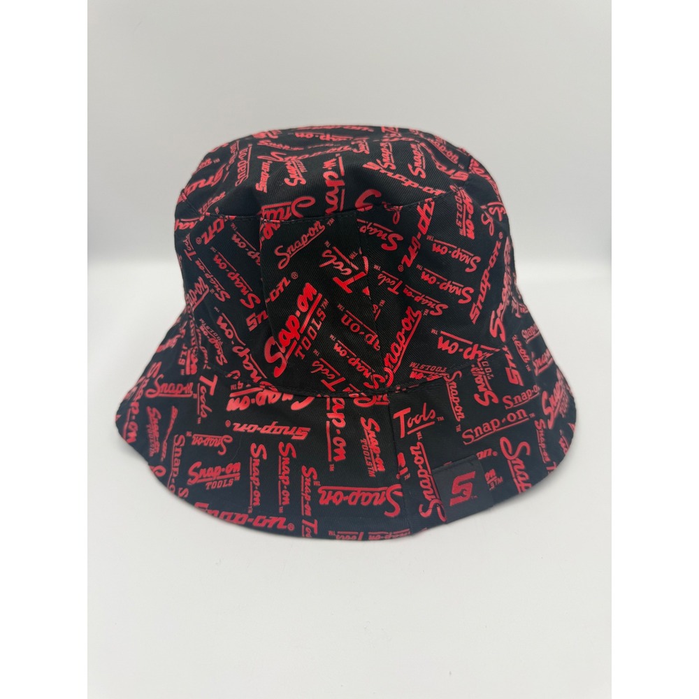 Snap-on Tools Reversible Bucket Hat Black Red All Over‎ Print Logo Mens OSFM